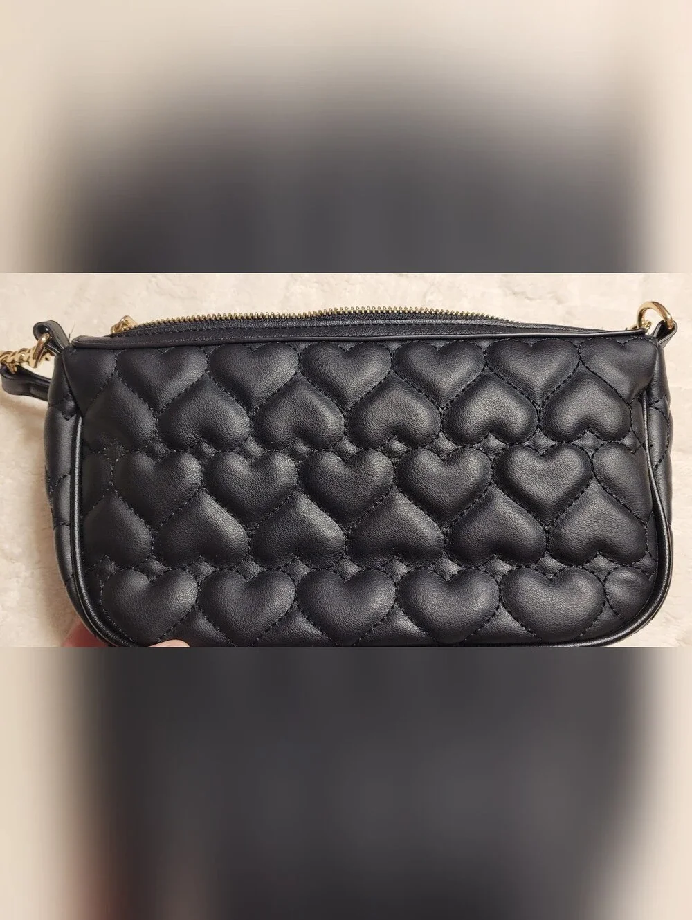 Juicy Couture Black Quilted Heart Logo Crossbody